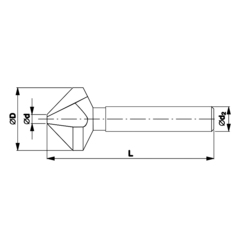 Зенковка ц/х 60° 20,0мм HSSE-Co5 TiN 3z DIN334C L67мм d10мм Bucovice(CzTool) 897200