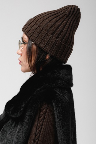 Шапка с отворотом (шоколад)