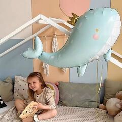 К Фигура, Кит в короне, Голубой, 30''/76 см, 1 шт.