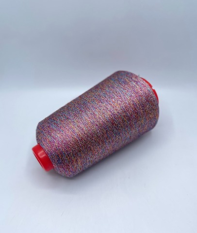 Lurex Trademark , 2500м, 65% Вискоза, 35% Полиэстер(люрекс), Розовый мультиколор, 37004