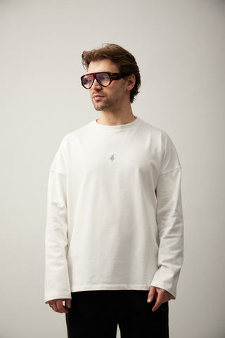 Лонгслив молочный из 100% хлопка