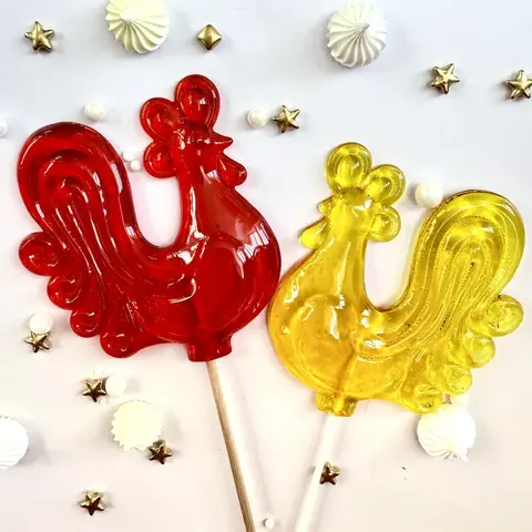 Карамель леденцовая «Петушок большой» на основе подсластителя изомальт (цвет в ассортименте)