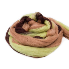Шерсть для валяния "ТРО", полутонкая шерсть, 100г, липа/шоколад/кофе