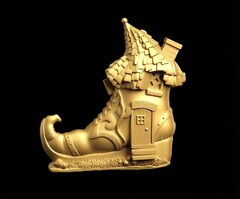 Силиконовый молд № 417 Домик башмак 2 D ( серия домики для гномов и фей)