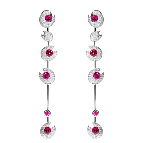 Серьги с рубинами и бриллиантами, E0039-0/2