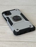 Противоударный чехол Strong Armour Case с кольцом для Samsung Galaxy M31s (Серебро)