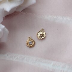 Подвеска Цветок с фианитом 8 мм, позолота, П316