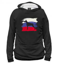 Толстовка "Доберман на флаге"