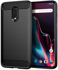 Чехол для OnePlus 7 цвет Black (черный), серия Carbon от Caseport