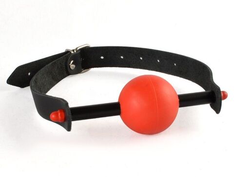 Черный кляп с красным шариком-трензелем - Sitabella BDSM accessories 3396-12