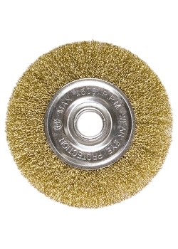 Щетка для УШМ 150 мм М22 плоская латунированная витая проволока 