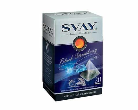 Чай черный Svay Black Strawberry, 20 пирамидок/уп, 2,5 г