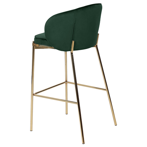 Стул барный Bergenson Bjorn Coral велюр темно-зеленый