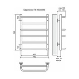 Полотенцесушитель электрический Terminus Евромикс П6 450x596, ТЭН HT-1 300W, левый/правый