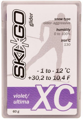 Парафин SkiGo XC Violet -1/-12, 60 г