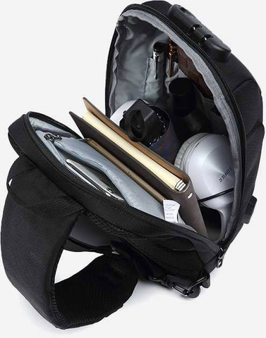 Картинка рюкзак однолямочный Ozuko 9223 Grey - 4