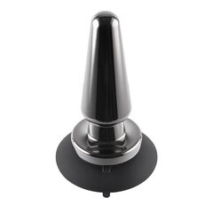 Черная анальная вибропробка Advanced Metal Plug - 13,8 см. - 