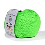 Пряжа Gazzal Baby Cotton 3427 зеленый неон