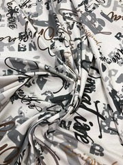 Кулирка Надписи беж. 180г/м ш180см компакт Пенье
