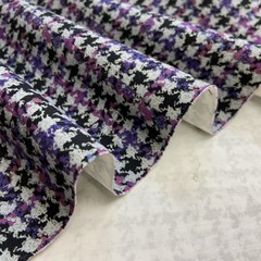 Ткань хлопок плотный с эластаном гусиная лапка сиреневый 2103