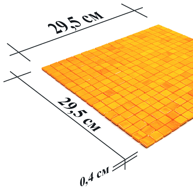 NN99 Мозаика одноцветная чип 15 стекло Alma Mono Color оранжевый квадрат глянцевый перламутр