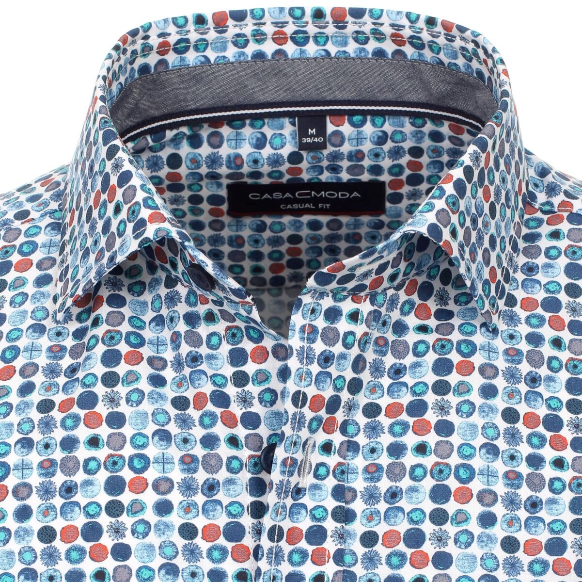 Рубашка Casamoda Casual Fit 923810200-100 с принтом короткий рукав