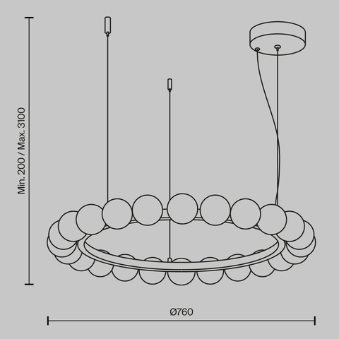 Подвесной светодиодный светильник Maytoni Ambre MOD331PL-L42BS3K