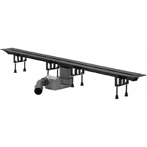 Viega 704360 Advantix Vario Set душевой лоток 300-1200мм (пластик),высота 95–165мм, с дизайн-вставкой, заглуш, опорами, сифоном, глянц. хром, модель 4965.21