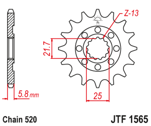 Звезда ведущая для мотоцикла RK C4020-13 (JTF1565-13)