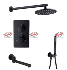 Душевой комплект термостатический 3в1 Warmer Black Line Bl 400300-10D Termo
