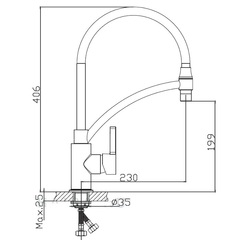 Смеситель для кухни с гибким изливом HAIBA HB72505-8 хром-белый