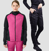 Премиальный костюм для лыж и зимнего бега Nordski Hybrid Hood Black/Fuchsia