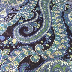 шифон синий с принтом этро