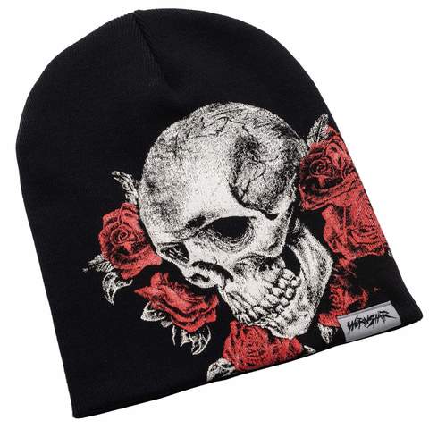 Wornstar | Шапка мужская UNDER THE ROSE BEANIE W160 принт спереди череп