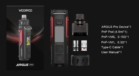 Комплект поставки Voopoo Argus Pro в фирменной коробке