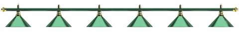 Лампа на шесть плафонов «Allgreen» (зелёная штанга, зелёный плафон D35см)