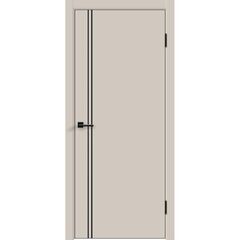 Купить Межкомнатная дверь ПЭТ Альтекс-4 светлый мокко кромка Al чёрная