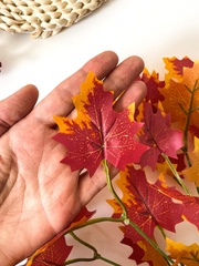 Клён осенний, зелень искусственная, декоративный букет 29 см., набор 3 букета