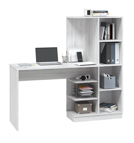 стол компьютерный ОЛИВЕР (УНИ) (анкор белый/камень темный)