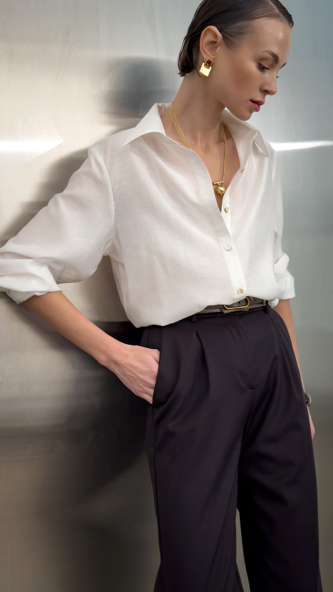 Рубашка из полупрозрачной вискозы