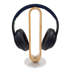 Подставка для наушников (универсальная) из бамбукового дерева и алюминия