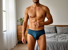 Трусы мужские 1 шт., бамбук, размер 4XL, цвет синий