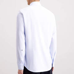 Сорочка мужская Seidensticker Slim Fit 01.845435-10 голубая в белую полоску