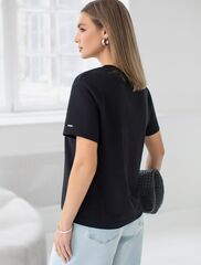 Нарядная футболка с принтом фольгой из премиального хлопка с эластаном  D49.124 (129941)