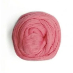 Шерсть для валяния "ТРО", гребенная лента, полутонкая шерсть, 100г, св.азалия