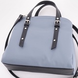 Сумка Саломея 166 гладкий серо-голубой + черный