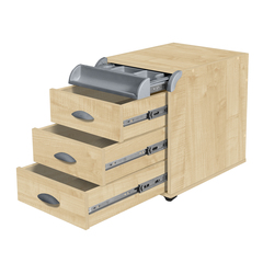 Тумба Дэми на колёсиках с 3 ящиками и органайзером для канцелярии (ТУВ.06)