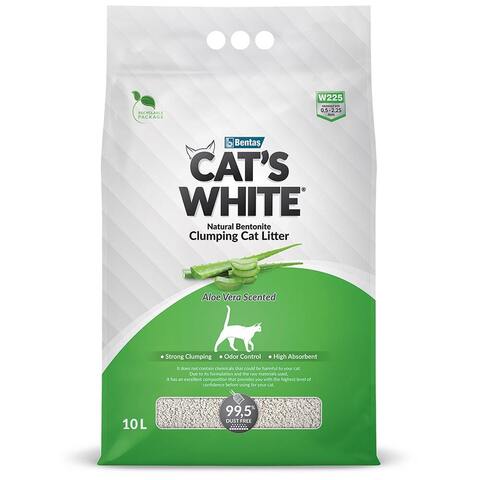 Cat's White Aloe Vera комкующийся наполнитель с ароматом алоэ вера для кошачьего туалета