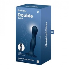 Утяжелённый фаллоимитатор Satisfyer Double Ball-R (17,9×3,4 см) синий
