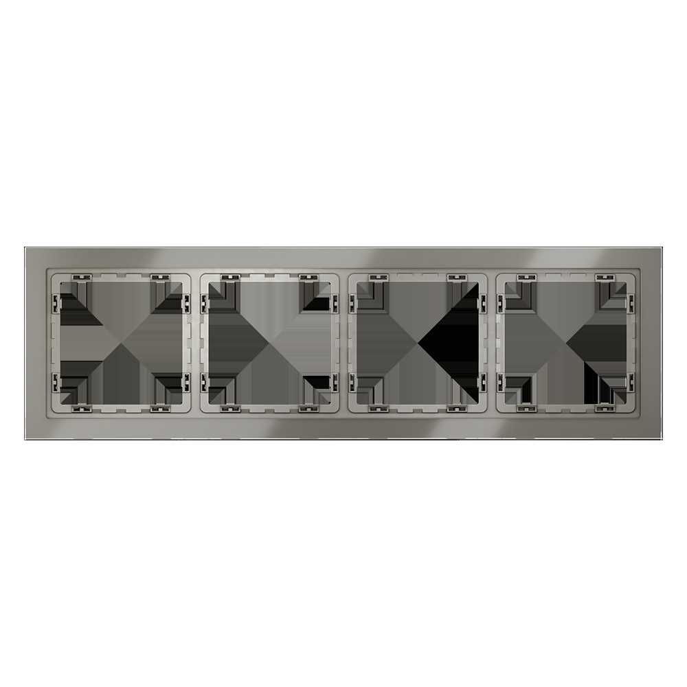 Рамка стеклянная Voltum S70 на 4 поста, (шелк, стекло) VLS110404